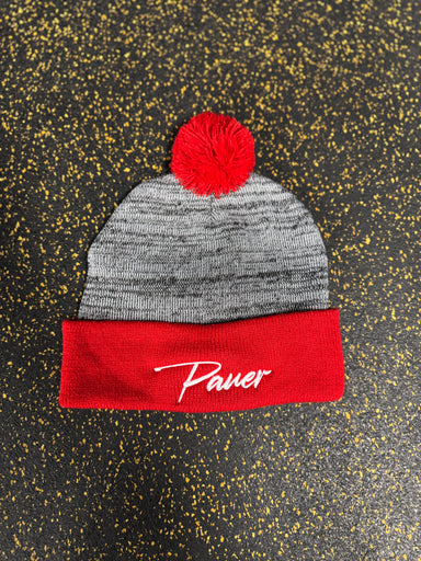 Pauer Pom Red Beanie