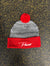 Pauer Pom Red Beanie