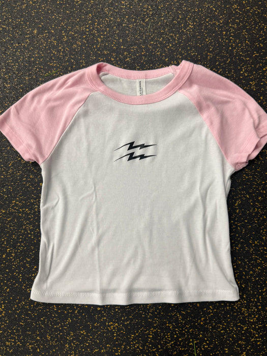Women’s CropTop Double Bolt Tee - Pink