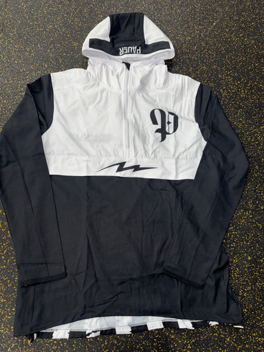 Pauer White 1/4 zip Hoodie Cage Jacket