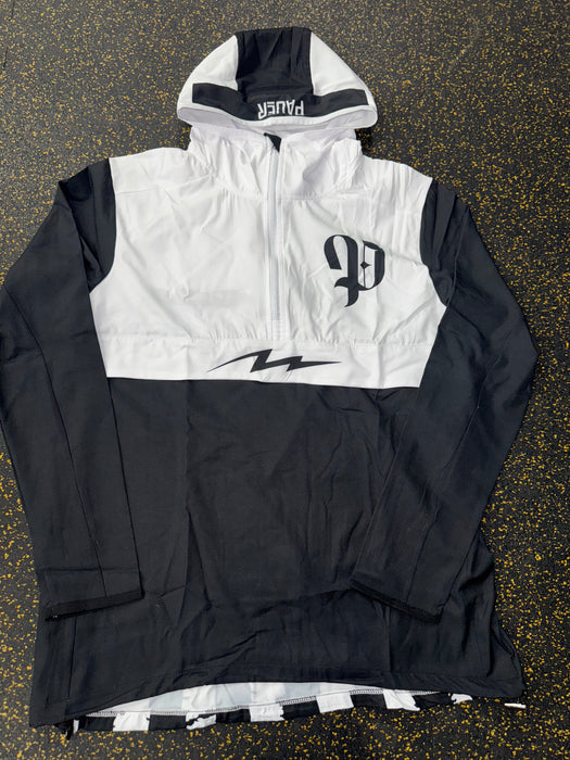 Pauer White 1/4 zip Hoodie Cage Jacket