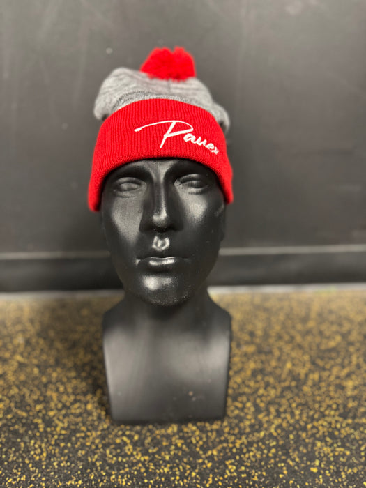 Pauer Pom Red Beanie