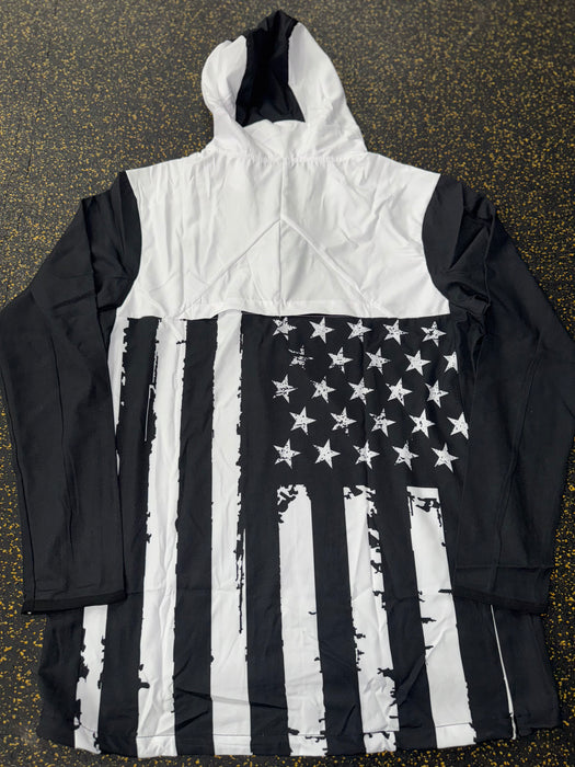 Pauer White 1/4 zip Hoodie Cage Jacket
