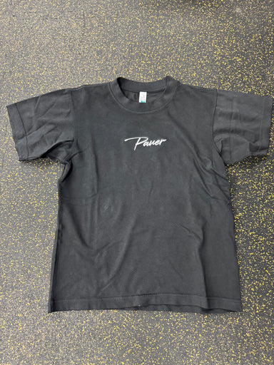 Cursive Pauer Oversized Black Tee