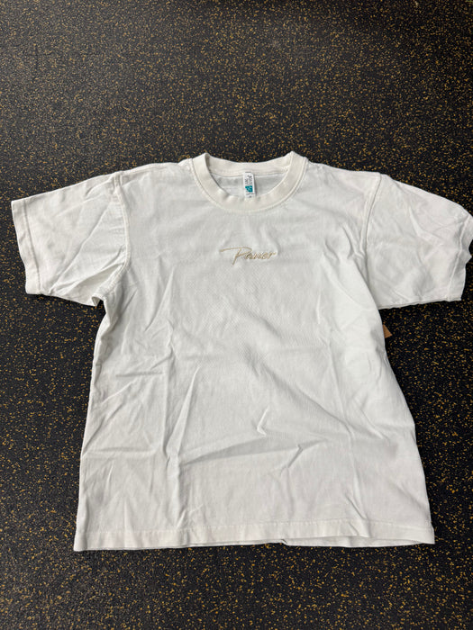Cursive Pauer Oversized Cream Tee