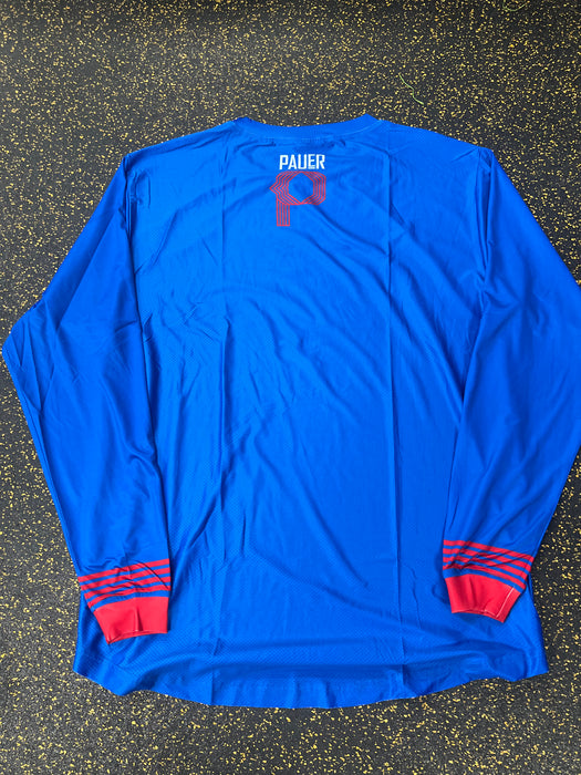 Pauer Youth Center Royal/Red LS Jersey