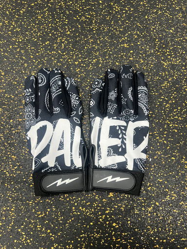 Youth Black Paisley Pauer Batting Gloves
