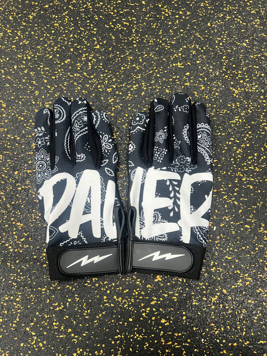 Youth Black Paisley Pauer Batting Gloves