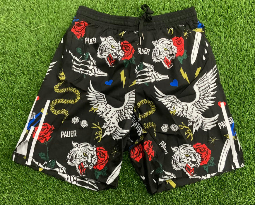 Pauer WildLife Black Graphic Shorts